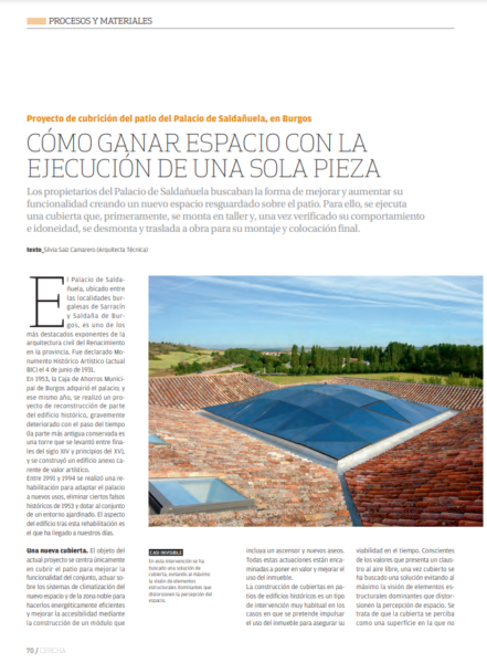 Revista CERCHA - Cubierta del Palacio de Saldañuela - Artículo de Silvia Saiz Camarero